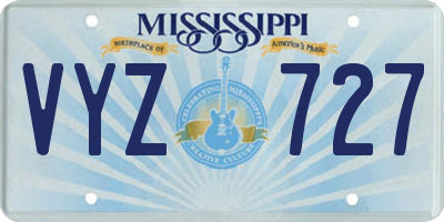 MS license plate VYZ727