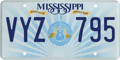 MS license plate VYZ795
