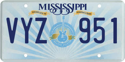 MS license plate VYZ951