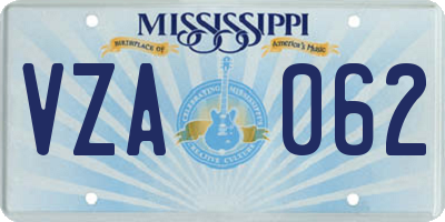 MS license plate VZA062