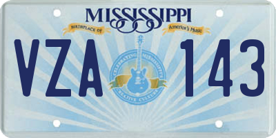 MS license plate VZA143