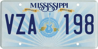 MS license plate VZA198