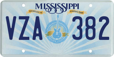 MS license plate VZA382