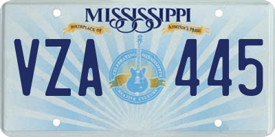 MS license plate VZA445
