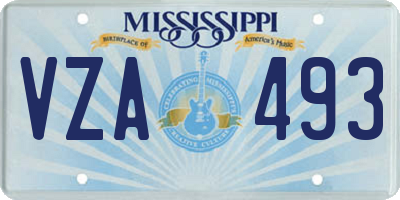 MS license plate VZA493