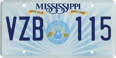 MS license plate VZB115