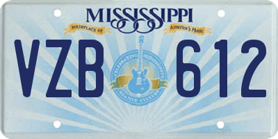 MS license plate VZB612
