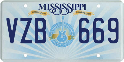 MS license plate VZB669