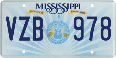 MS license plate VZB978