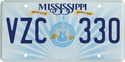MS license plate VZC330
