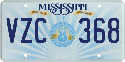 MS license plate VZC368