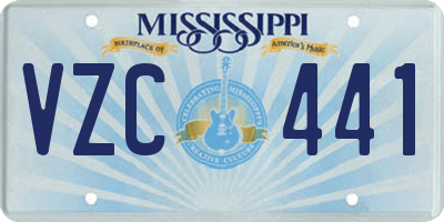 MS license plate VZC441