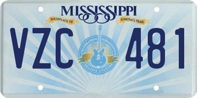 MS license plate VZC481