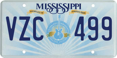 MS license plate VZC499