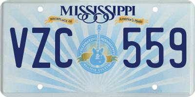 MS license plate VZC559