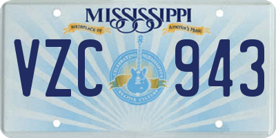 MS license plate VZC943
