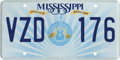 MS license plate VZD176