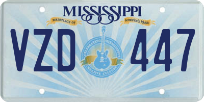 MS license plate VZD447