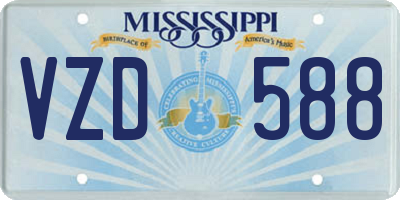 MS license plate VZD588