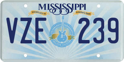 MS license plate VZE239