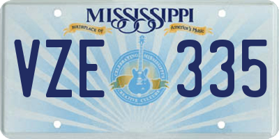MS license plate VZE335