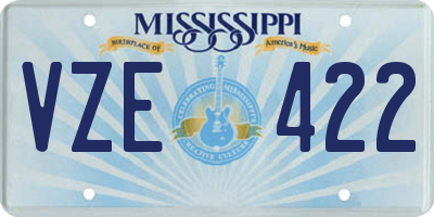 MS license plate VZE422