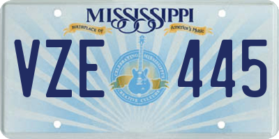 MS license plate VZE445