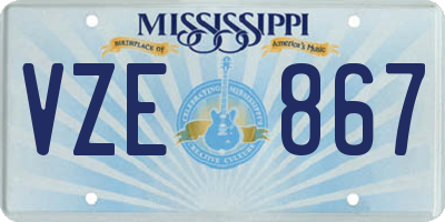 MS license plate VZE867