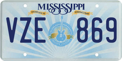 MS license plate VZE869