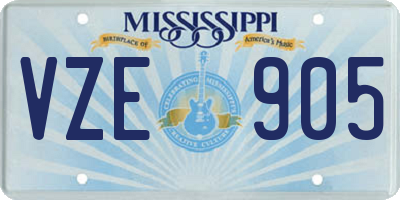 MS license plate VZE905