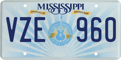 MS license plate VZE960