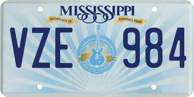 MS license plate VZE984