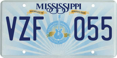 MS license plate VZF055