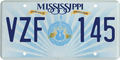 MS license plate VZF145