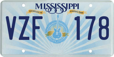 MS license plate VZF178
