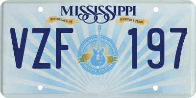 MS license plate VZF197