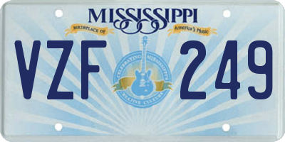 MS license plate VZF249