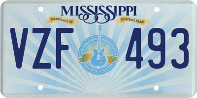 MS license plate VZF493
