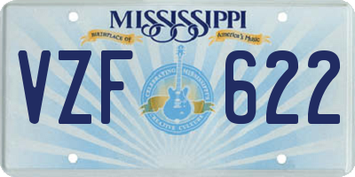 MS license plate VZF622