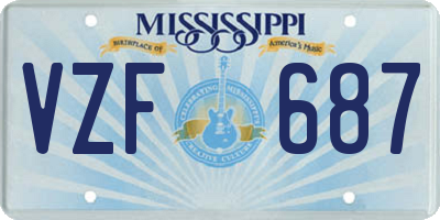 MS license plate VZF687