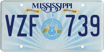 MS license plate VZF739