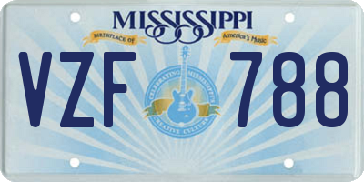 MS license plate VZF788