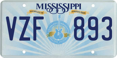 MS license plate VZF893