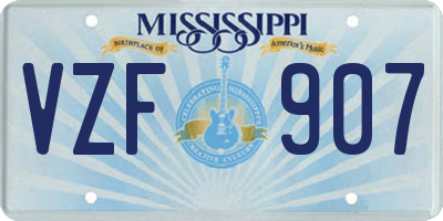MS license plate VZF907