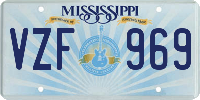 MS license plate VZF969