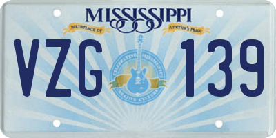 MS license plate VZG139