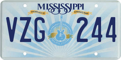 MS license plate VZG244