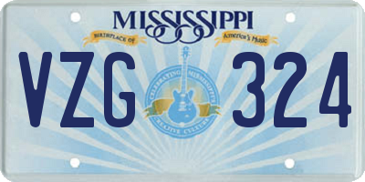 MS license plate VZG324