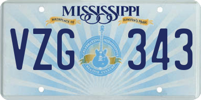 MS license plate VZG343