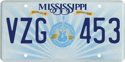 MS license plate VZG453